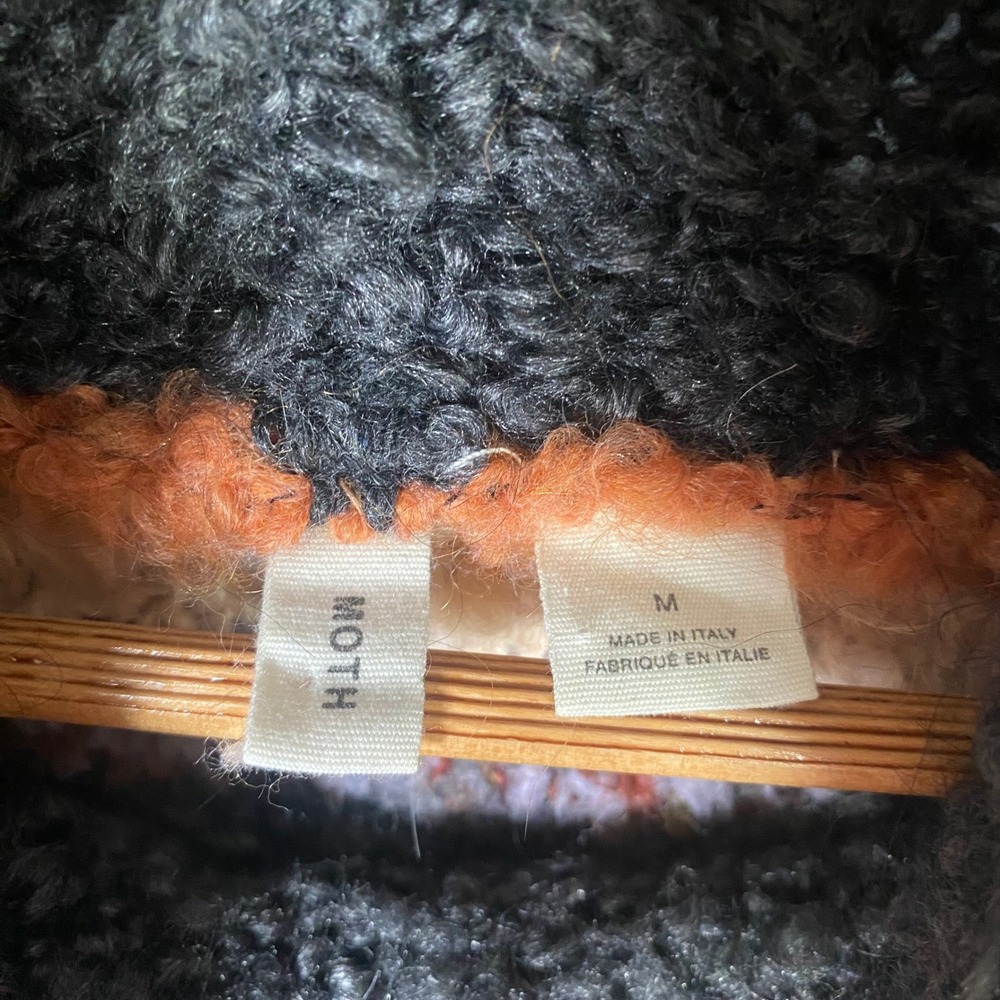 Moth Anthropologie Striped Cowl Neck Sweater Medium Mohair Wool Blend Earthy - Picture 4 of 6